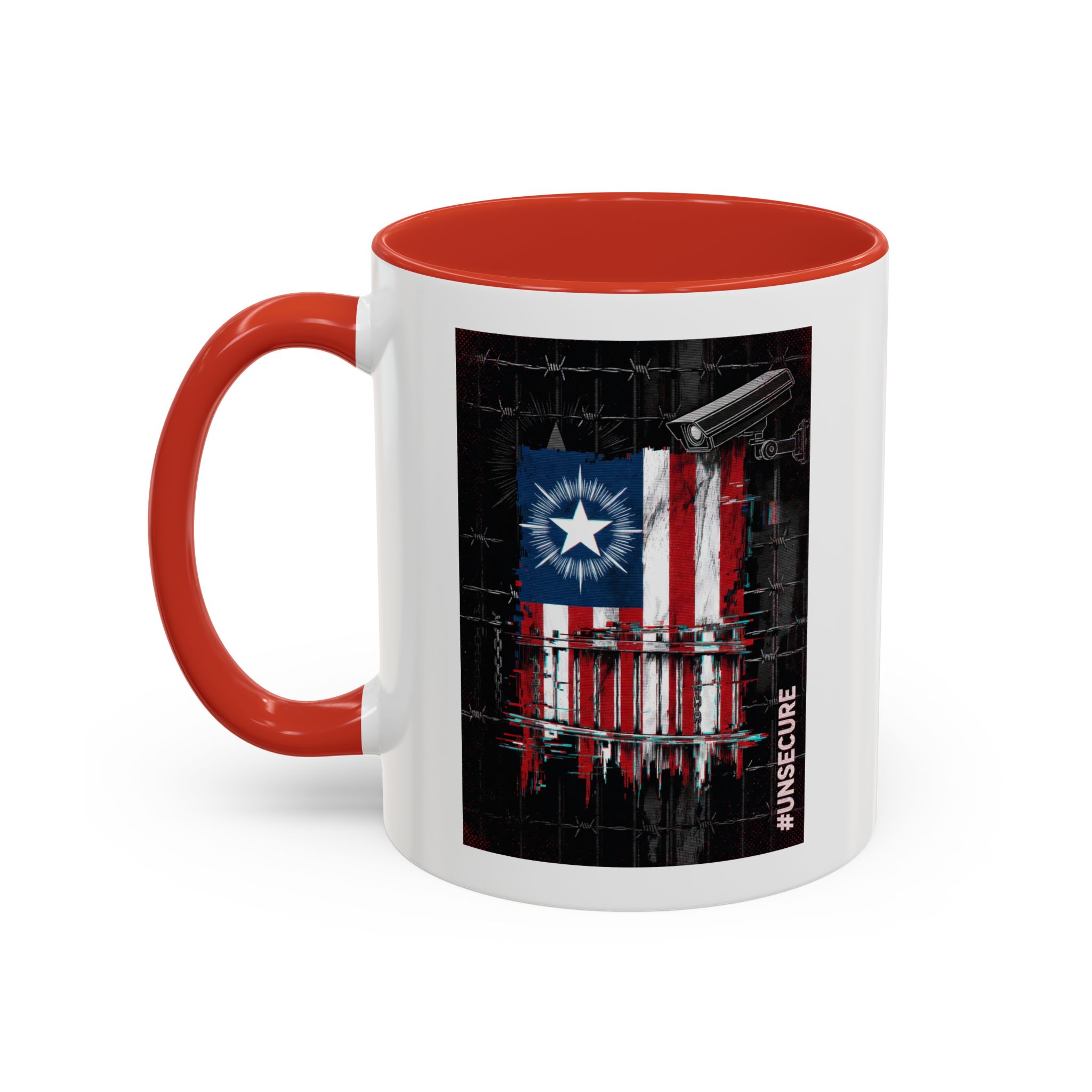 Patriotic Flag Accent Mug — American Flag on Fence Design (11/15oz) - Image 18
