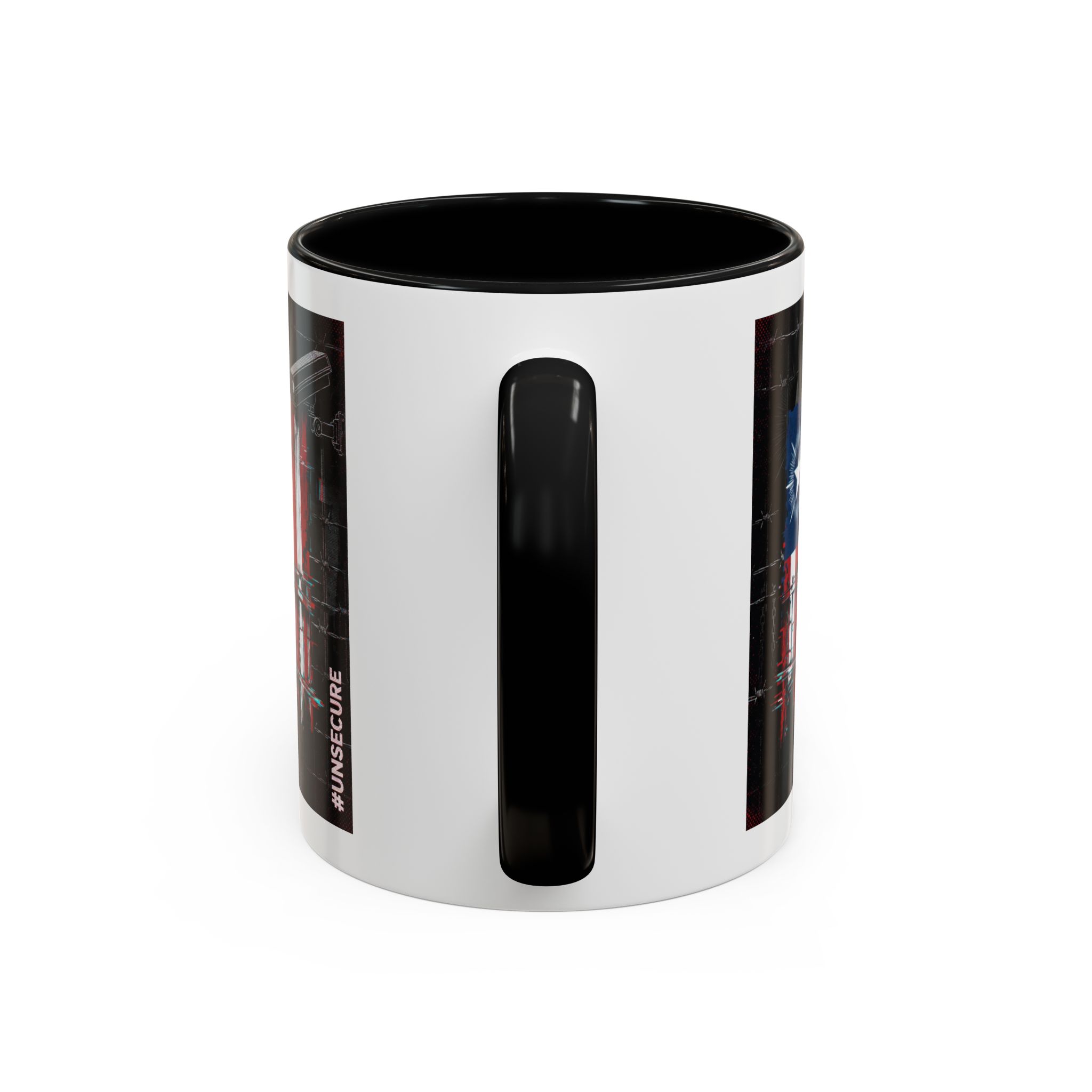 Patriotic Flag Accent Mug — American Flag on Fence Design (11/15oz) - Image 5