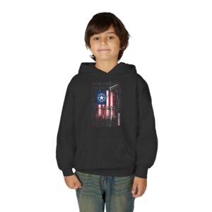 Youth Hoodie — #UNSECURE Hack the Planet Graphic Hoodie (American Flag & Globe Tech Design)