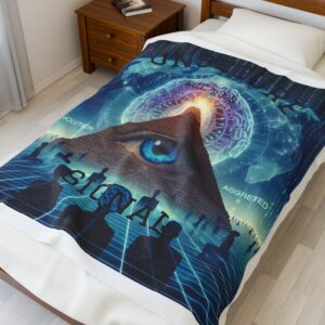 Velveteen Plush Blanket — Unsecure Signal Pyramid Eye Cosmic Design