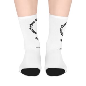 Mid-Length Socks — "Respect the Signal" Swirl Text Crew Socks