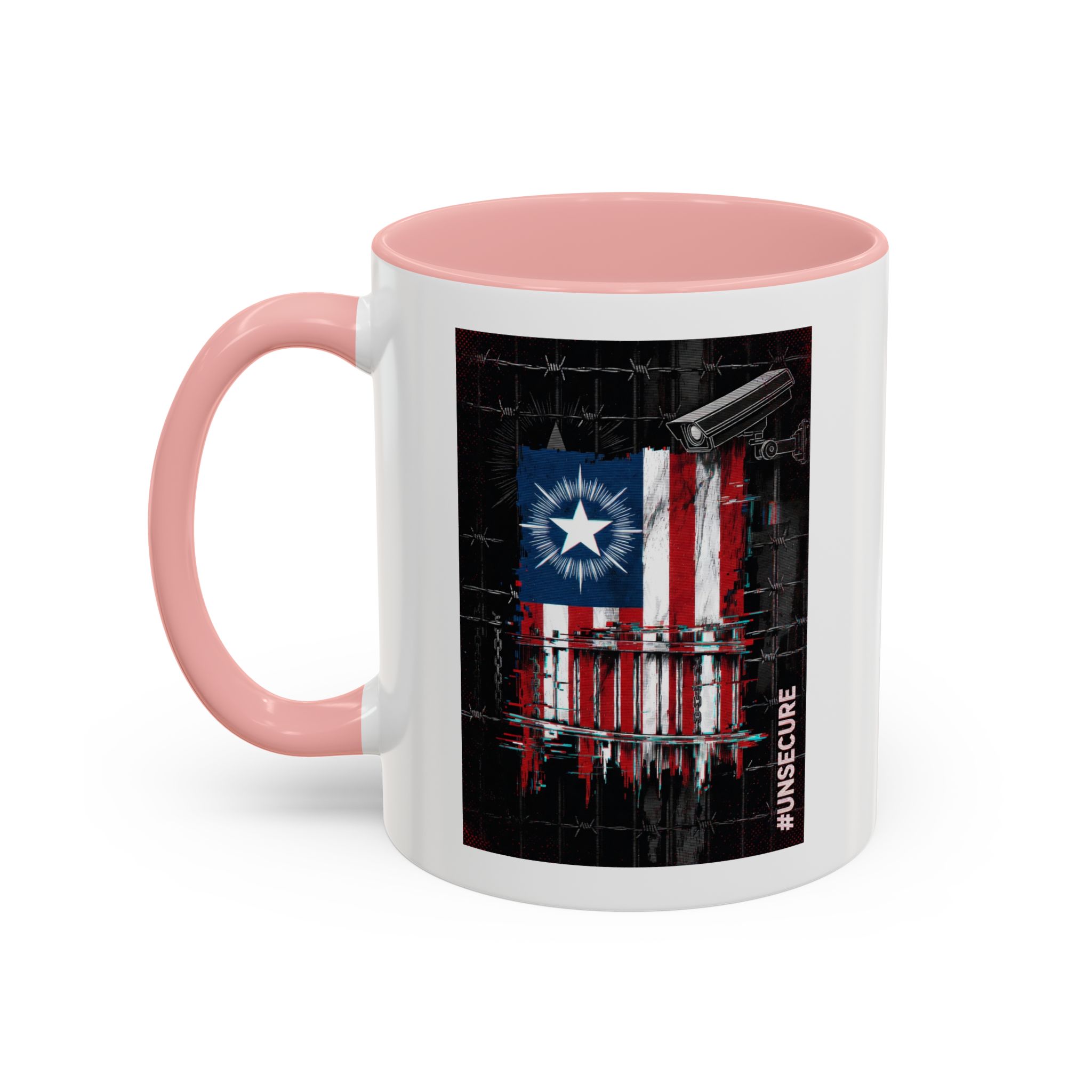 Patriotic Flag Accent Mug — American Flag on Fence Design (11/15oz) - Image 13