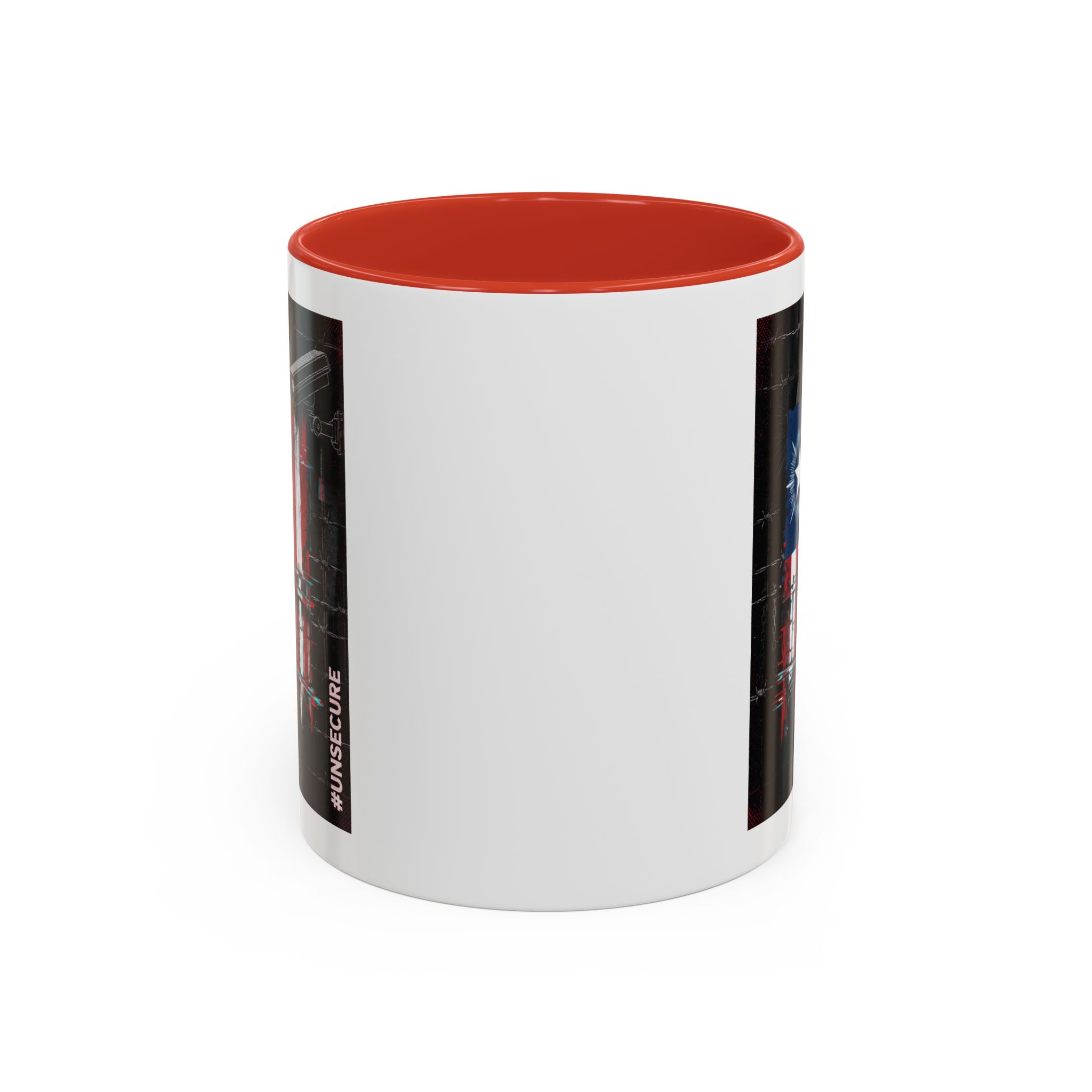 Patriotic Flag Accent Mug — American Flag on Fence Design (11/15oz) - Image 16
