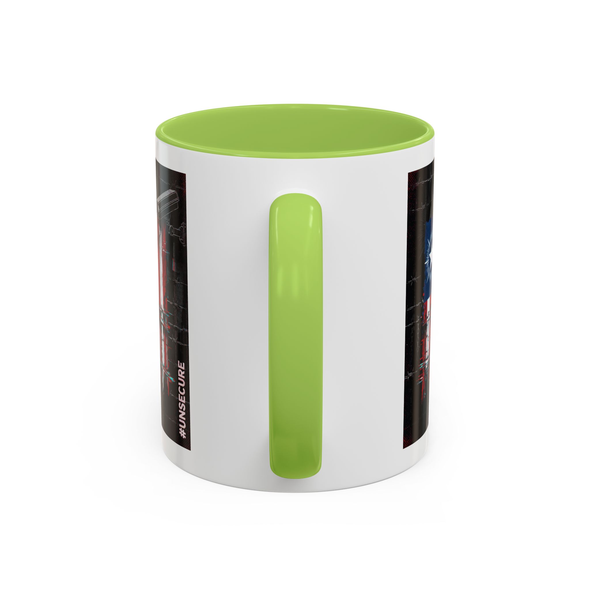 Patriotic Flag Accent Mug — American Flag on Fence Design (11/15oz) - Image 38