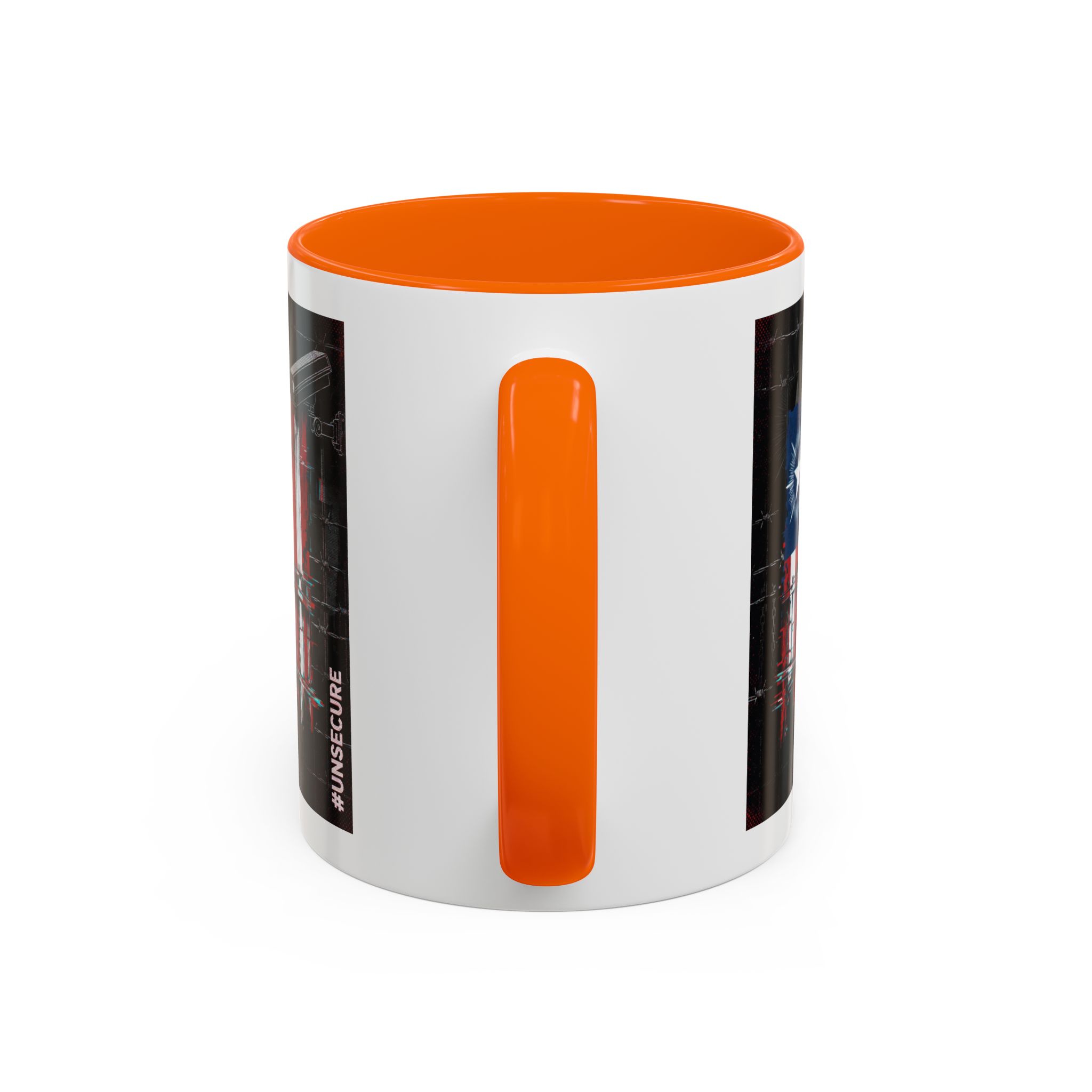 Patriotic Flag Accent Mug — American Flag on Fence Design (11/15oz) - Image 28