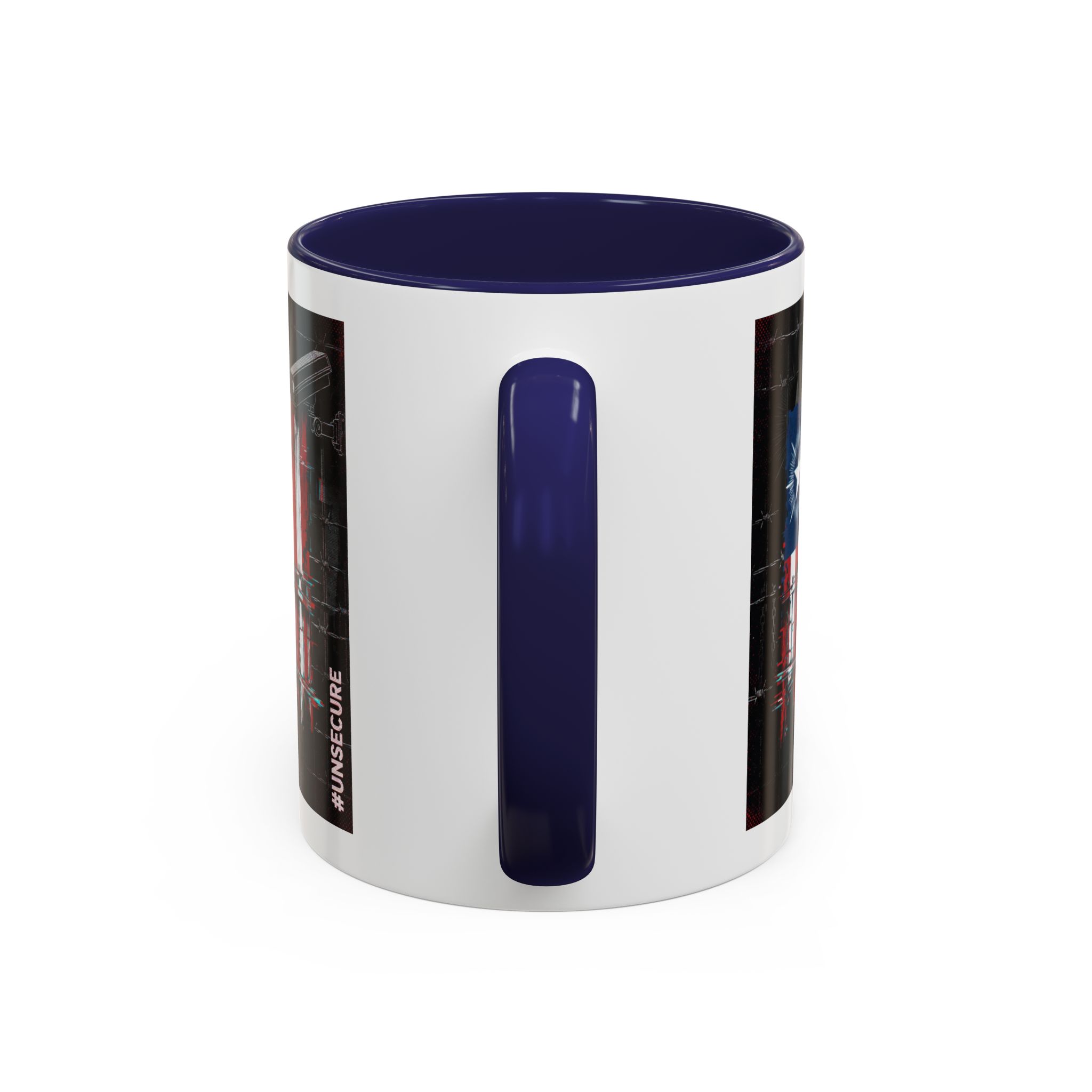 Patriotic Flag Accent Mug — American Flag on Fence Design (11/15oz) - Image 9