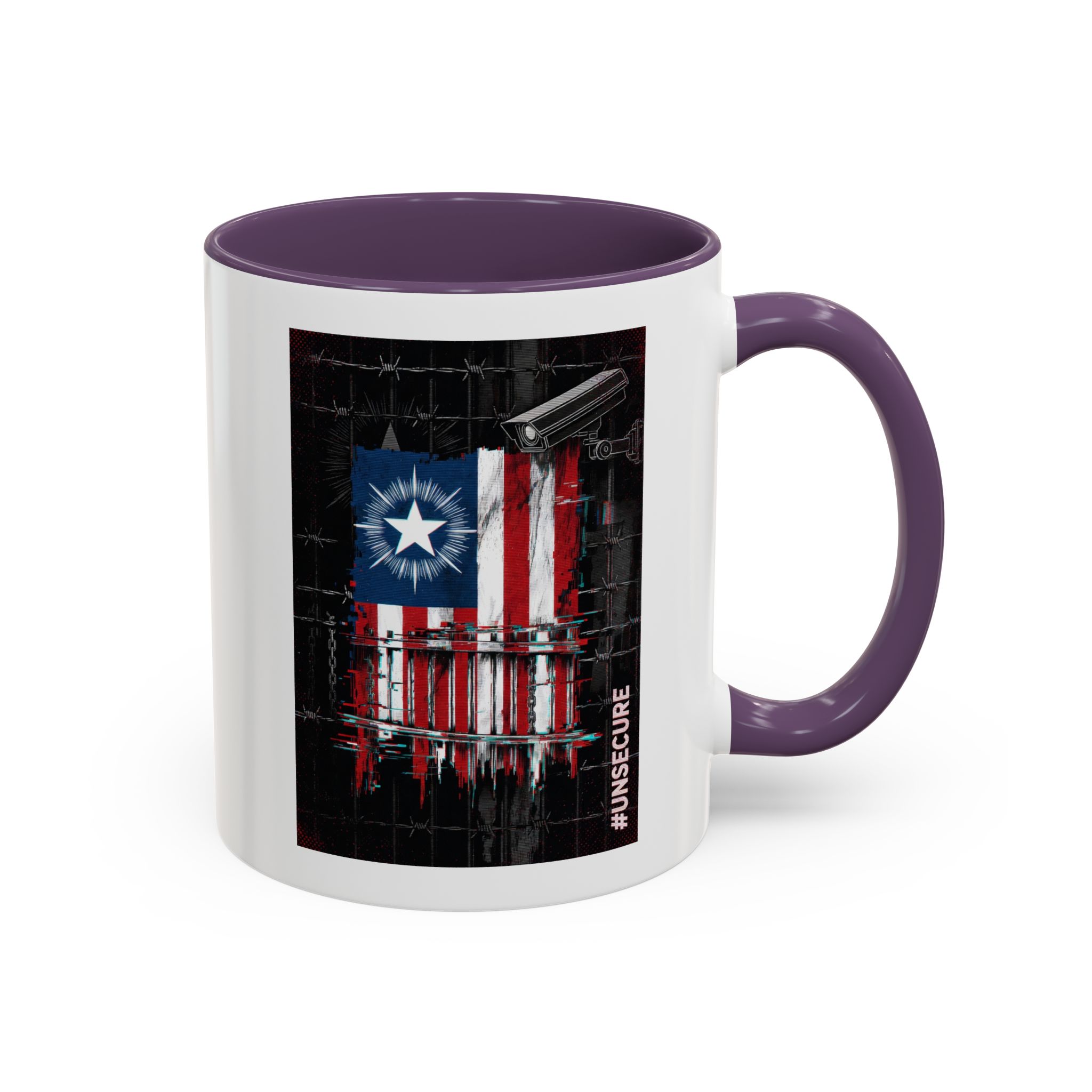 Patriotic Flag Accent Mug — American Flag on Fence Design (11/15oz) - Image 41
