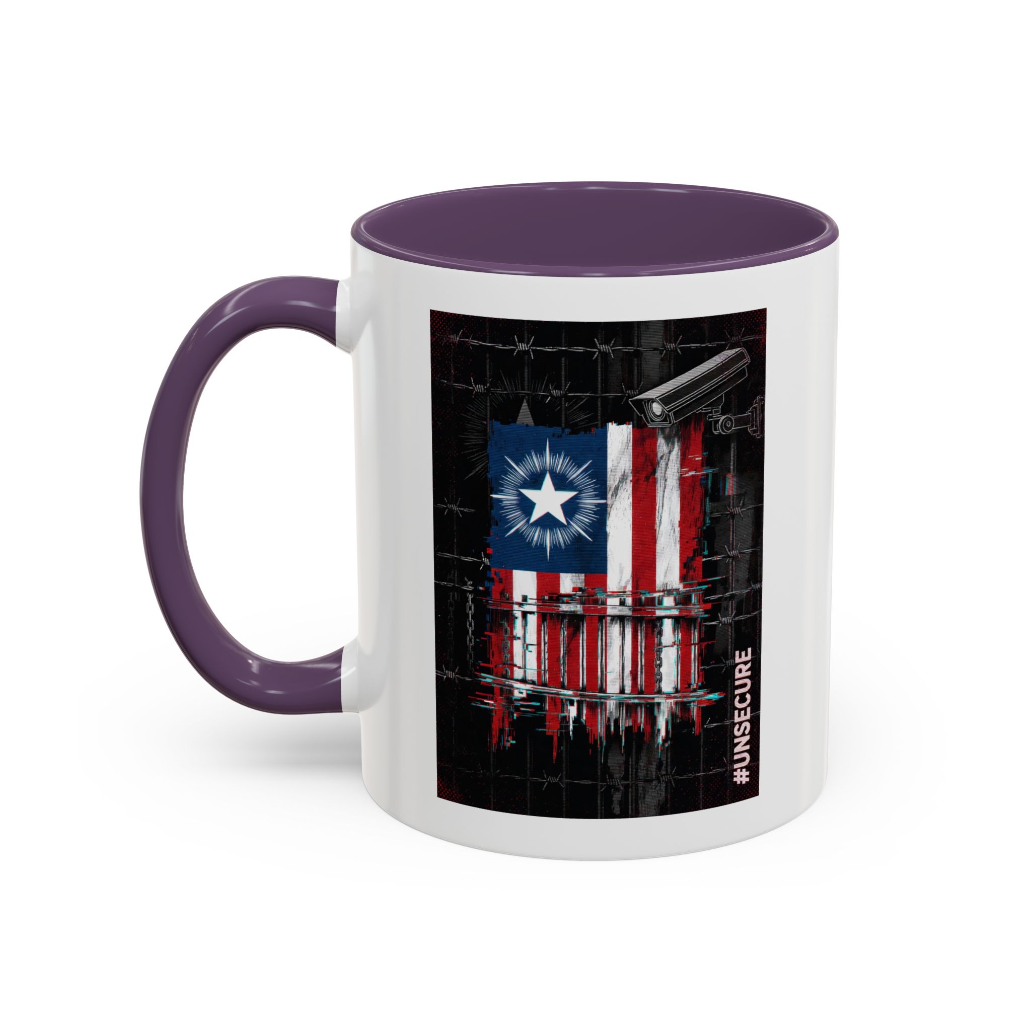 Patriotic Flag Accent Mug — American Flag on Fence Design (11/15oz) - Image 42