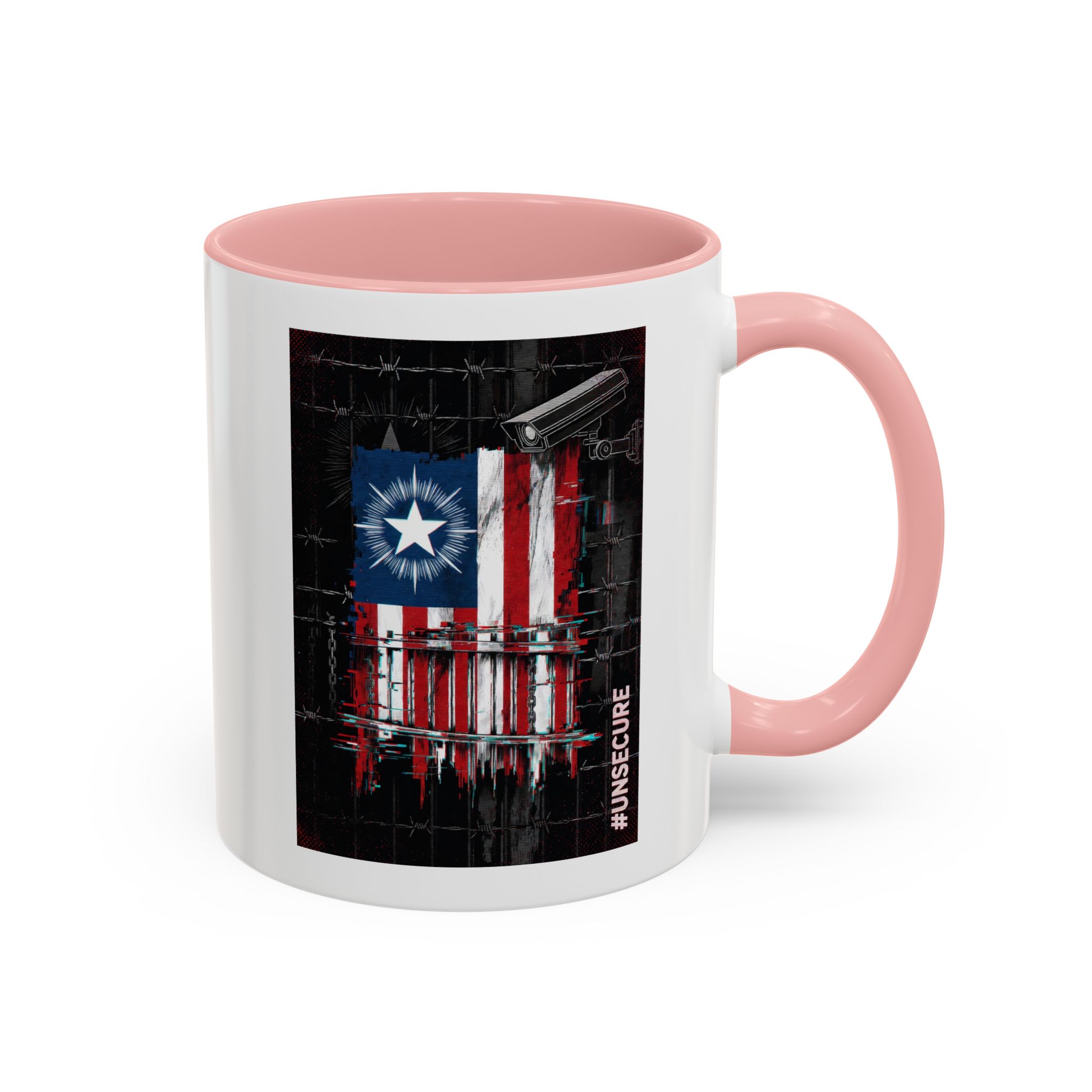 Patriotic Flag Accent Mug — American Flag on Fence Design (11/15oz) - Image 12