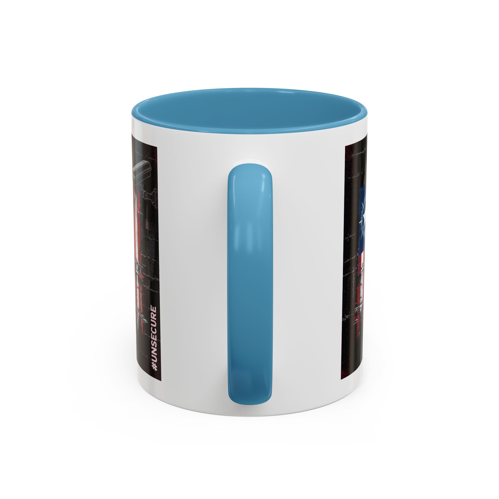Patriotic Flag Accent Mug — American Flag on Fence Design (11/15oz) - Image 24